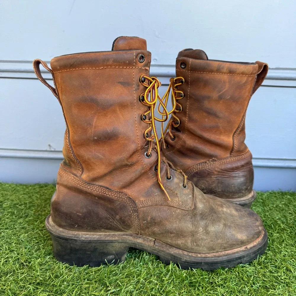Red Wing Shoes Mens 620 Waterproof Leather Work Boots Brown Size 11 D Vibram EH
